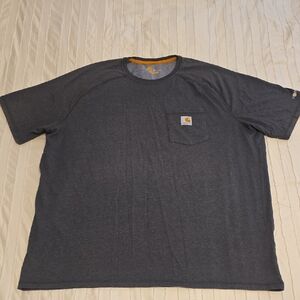 Carhartt Gray Relaxed Fit FORCE Short Sleeve Tee TShirt, 2XL, EUC